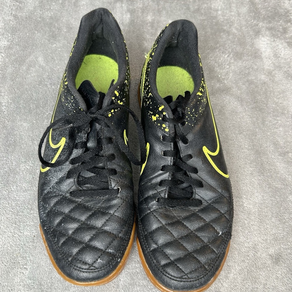 Nike Tiempo Rio II Indoor Soccer Shoes Men's Size US 8.5 Black Green 631523-007 - Picture 3 of 16